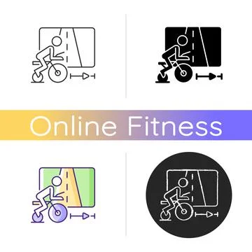 Virtual cycling app icon. Stock Illustration