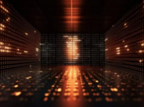 Virtual data background, binary code information bit on computer,binary beams Stock Illustration