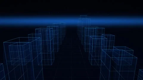 Virtual Data City Background, Innovation Loop 4K Vidéo 338157552