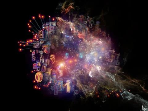 Virtual Data Cloud Stock Illustration