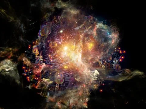 Virtual Data Cloud Stock Illustration