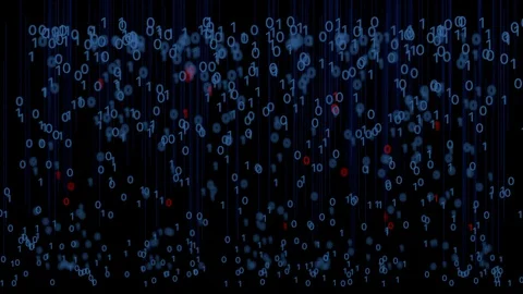 Virtual data representation in binary code Stock Footage 129277604