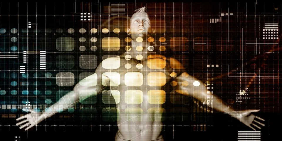 Virtual Data Technology Stock Illustration