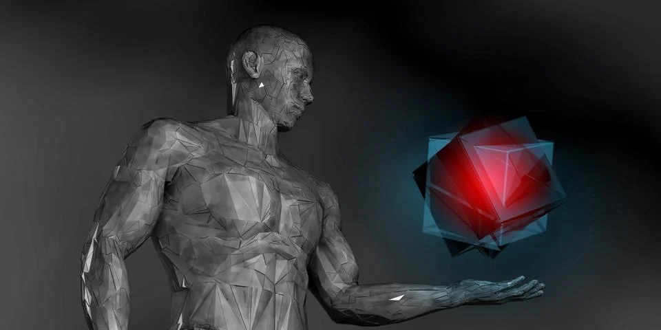 Virtual Depression Through Geometric Form And Illumination Ilustração Stock