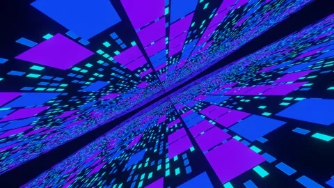 Virtual Diagonal Dimension with Blue and Purple Color Stock Footage 138792391