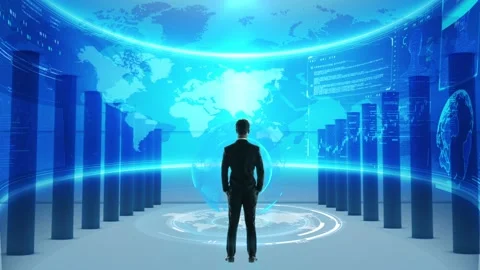 Virtual digital image space holographic HUD technology screen Stock-Footage 157664762
