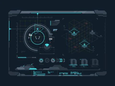 Virtual digital interface Illustrazione stock