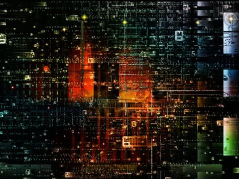 Virtual Digital Network Stock Illustration