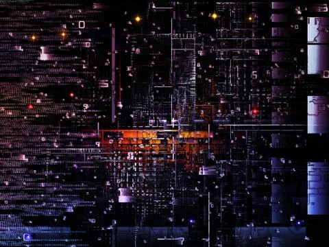 Virtual Digital Network Stock Illustration