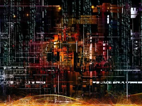 Virtual Digital Network Stock Illustration