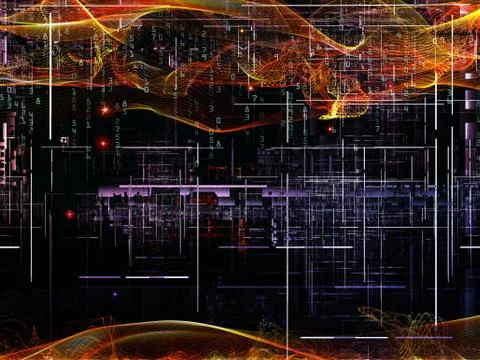 Virtual Digital Network Illustrazione stock