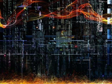 Virtual Digital Network Stock Illustration