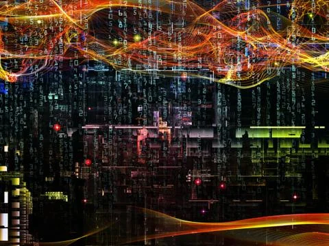 Virtual Digital Network Stock Illustration
