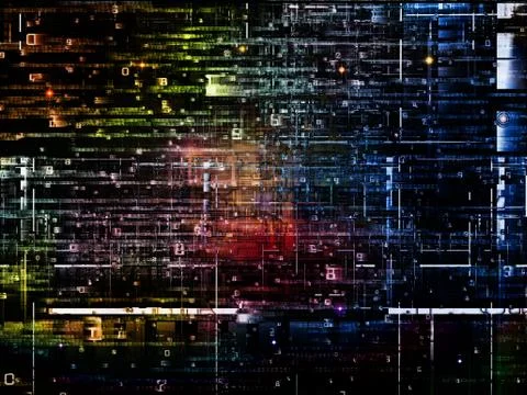 Virtual Digital Network Stock Illustration