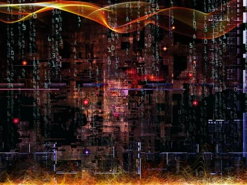 Virtual Digital Network Stock Illustration