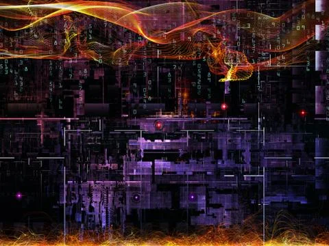 Virtual Digital Network Stock Illustration