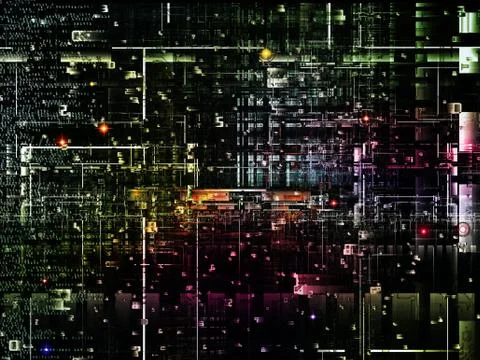 Virtual Digital Network Stock Illustration
