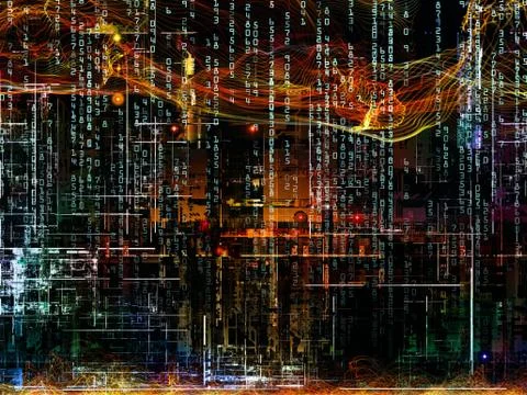 Virtual Digital Network Stock Illustration
