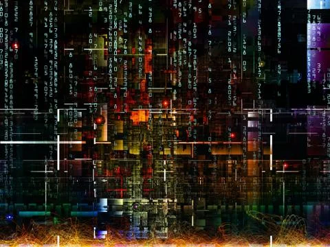 Virtual Digital Network Illustrazione stock