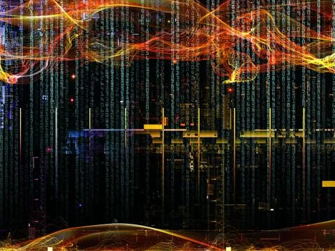 Virtual Digital Network Illustrazione stock