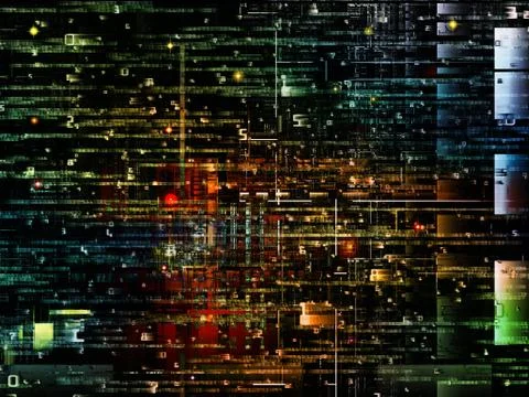 Virtual Digital Network Illustrazione stock