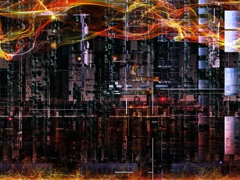 Virtual Digital Network Stock Illustration