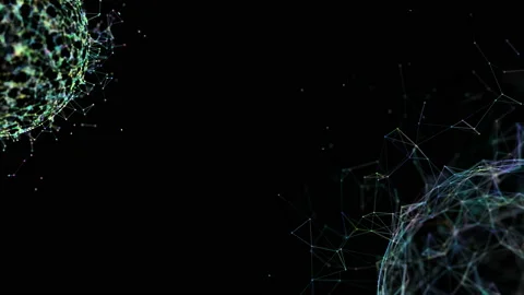 Virtual digital planet Earth on dark background. Abstract technology, science Stock Footage 114803773