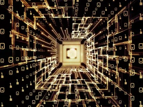 Virtual Digital Processor Stock Illustration