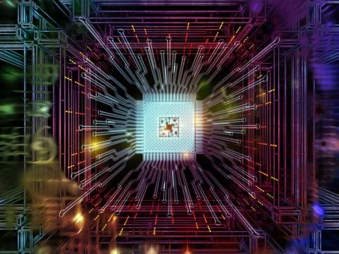 Virtual Digital Processor Illustrazione stock