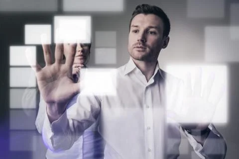 Virtual display concept Stock Photos