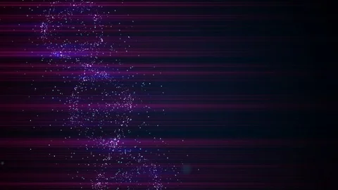 Virtual dna generated from abstract blue space dust is turning around Stock Footage 122271622