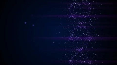 Virtual dna generated from abstract space dust is turning around illuminated by Stock Footage 122269776
