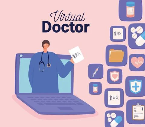 Virtual doctor card Stock-Illustration
