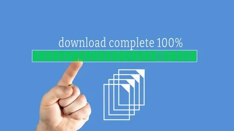 Virtual Document Upload Concept, Uploading documents from folder. Open File fold Stock Photos