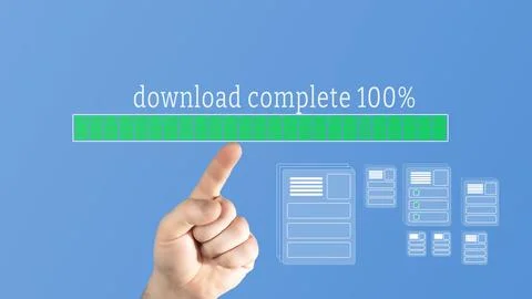 Virtual Document Upload Concept, Uploading documents from folder. Open File fold Stock Photos