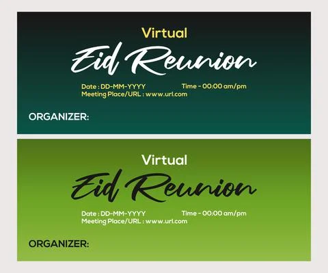 Virtual Eid Reunion banner vector background design Illustrazione stock