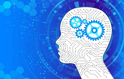 Virtual engineering concept. Artificial intelligence. Stock Illustration