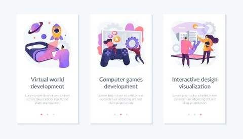 Virtual environment architecture webpage template. Stock-Illustration