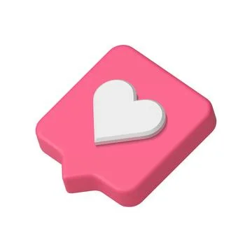 Virtual evaluation new like pink speech bubble notification heart mobile appl Stock Illustration