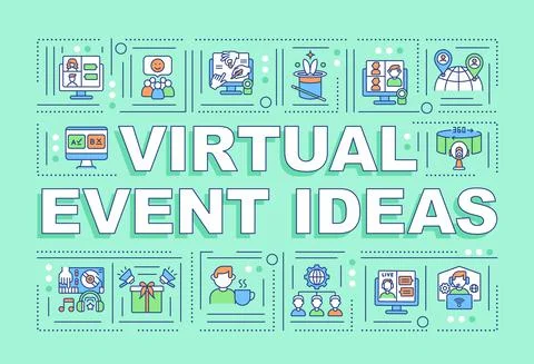 Virtual event ideas word concepts banner Stock Illustration