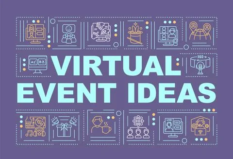 Virtual event ideas word concepts banner Stock Illustration