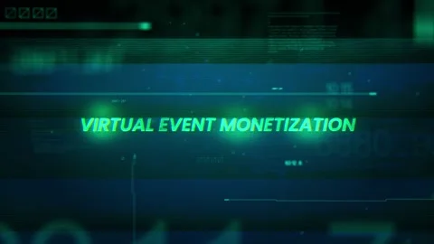 Virtual event monetization concept technology futuristic data background Stock Footage 342798931