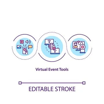 Virtual event tools concept icon Ilustração Stock