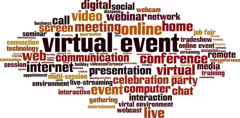 Virtual event word cloud 스톡 일러스트