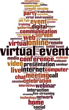 Virtual event word cloud Stock Illustration
