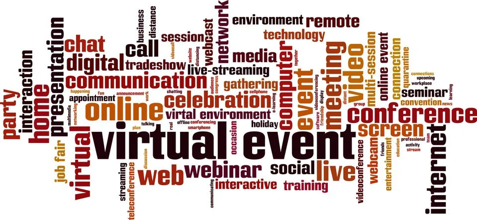Virtual event word cloud Stock Illustration