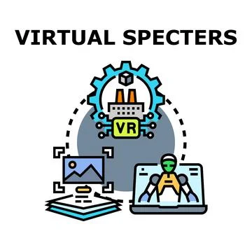 Virtual experience managing digital assets and industrial automation Stock Illustration