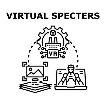 Virtual experience managing digital assets and industrial automation Illustrazione stock