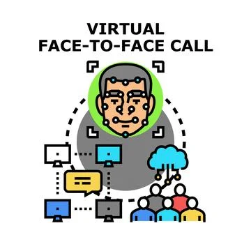 Virtual face to face communication technology concept Stock Illustration