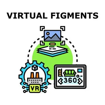 Virtual figments concept illustrating digital creation and metaverse design Stock Illustration